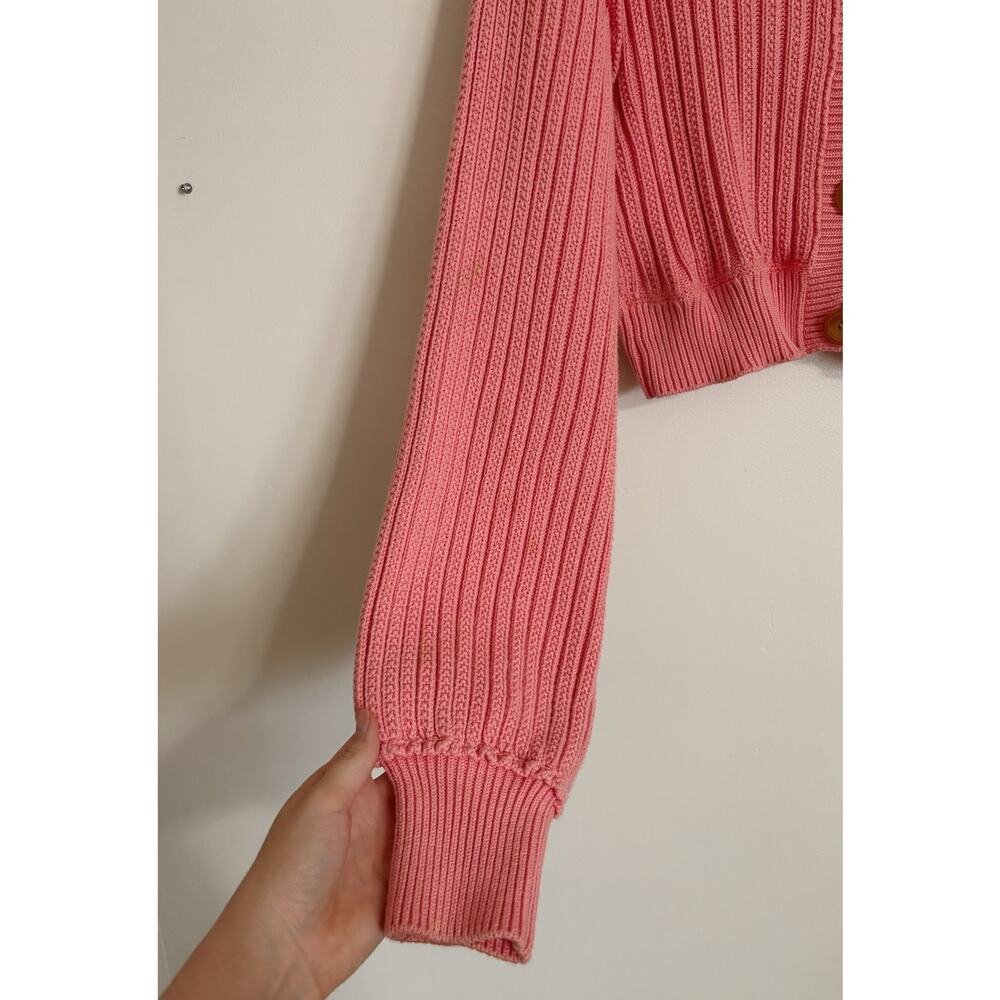 Pink Free People All Yours Cardigan Chunky Knit S - Picture 5 of 5